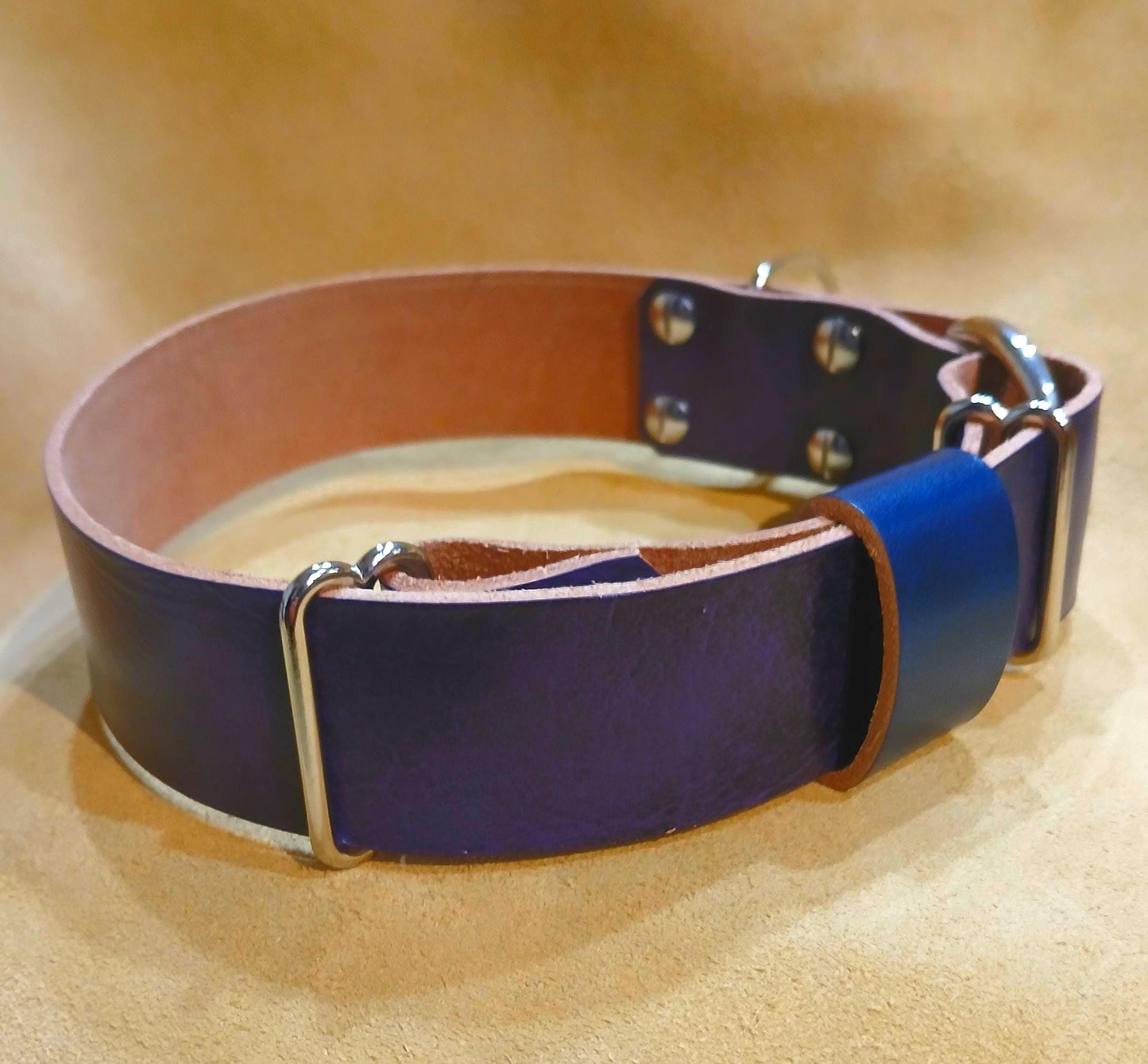 Leather Dog Collar, Tag Collar, Adjustable, 1.5 inches wide, Customizable - Stone Rival Leather