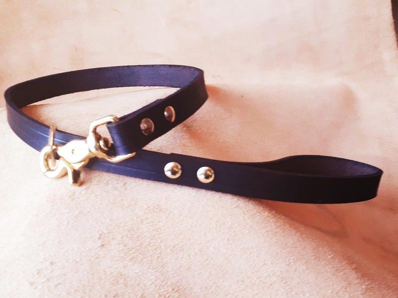 Leather Dog Leash, 2 to 5 feet Lengths, 3/4 or 1 inch widths, Customizable - Stone Rival Leather