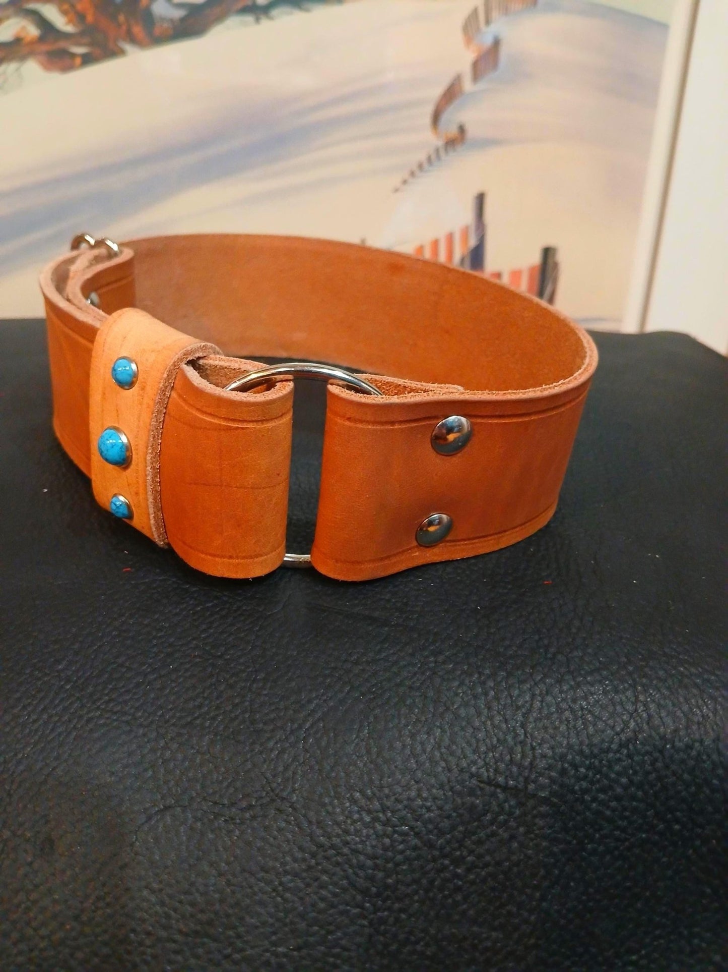 Leather Dog Collar 1.5 or 2 inches wide Tag Collar, Adjustable, Customizable - Stone Rival Leather