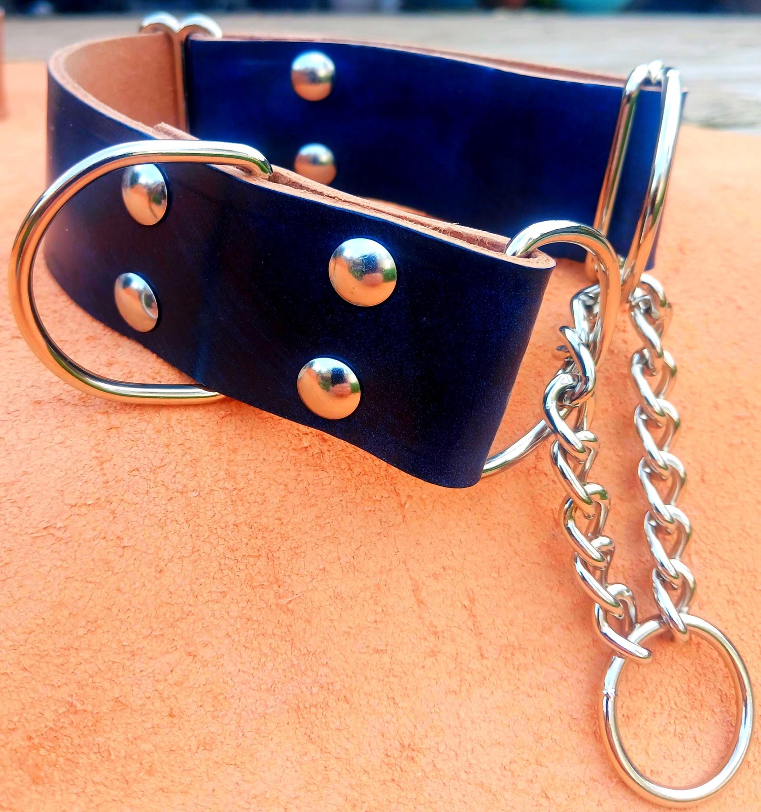 Hand Made Adjustable Martingale Leather Dog Collars - Stone Rival Leather