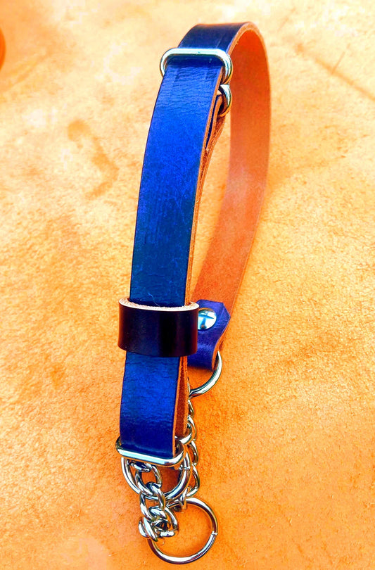 Hand Made Adjustable Leather Martingale Dog Collar