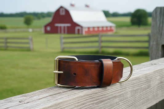 Leather Dog Collar Hand Crafted 1.5 & 2 inch widths customizable