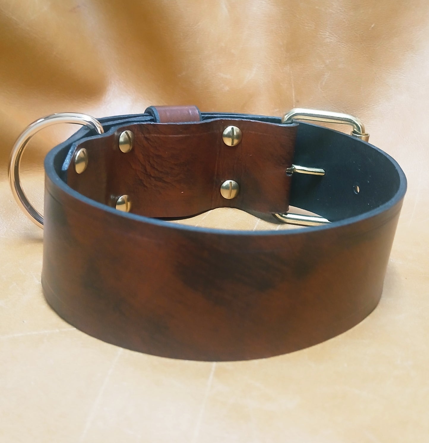 Leather Dog Collar Hand Crafted 1.5 & 2 inch widths customizable
