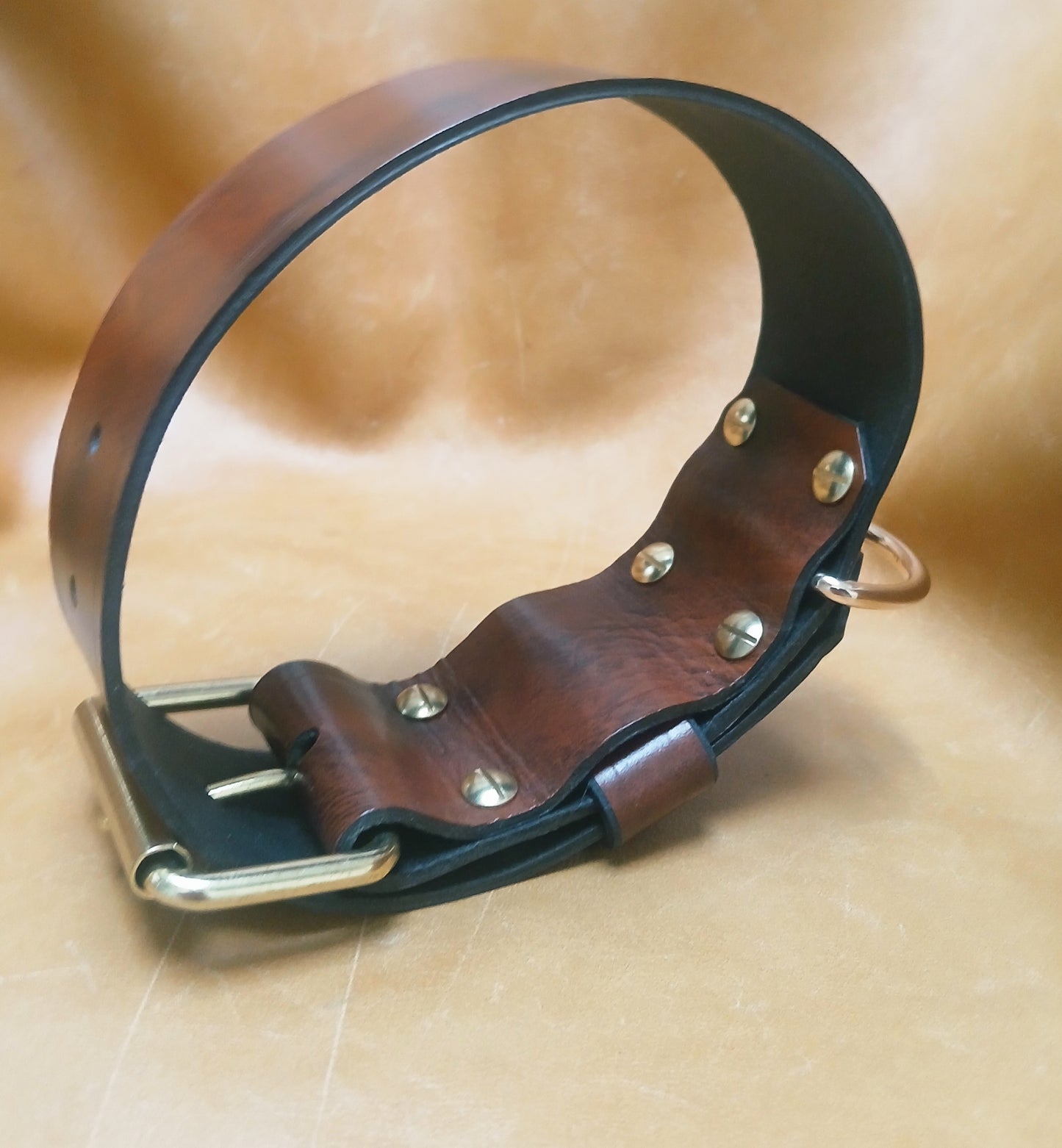 Leather Dog Collar Hand Crafted 1.5 & 2 inch widths customizable