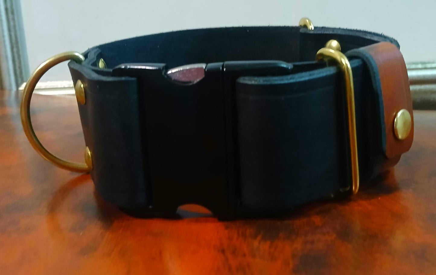 Hand Made Adjustable Leather Quick Release Dog Collar