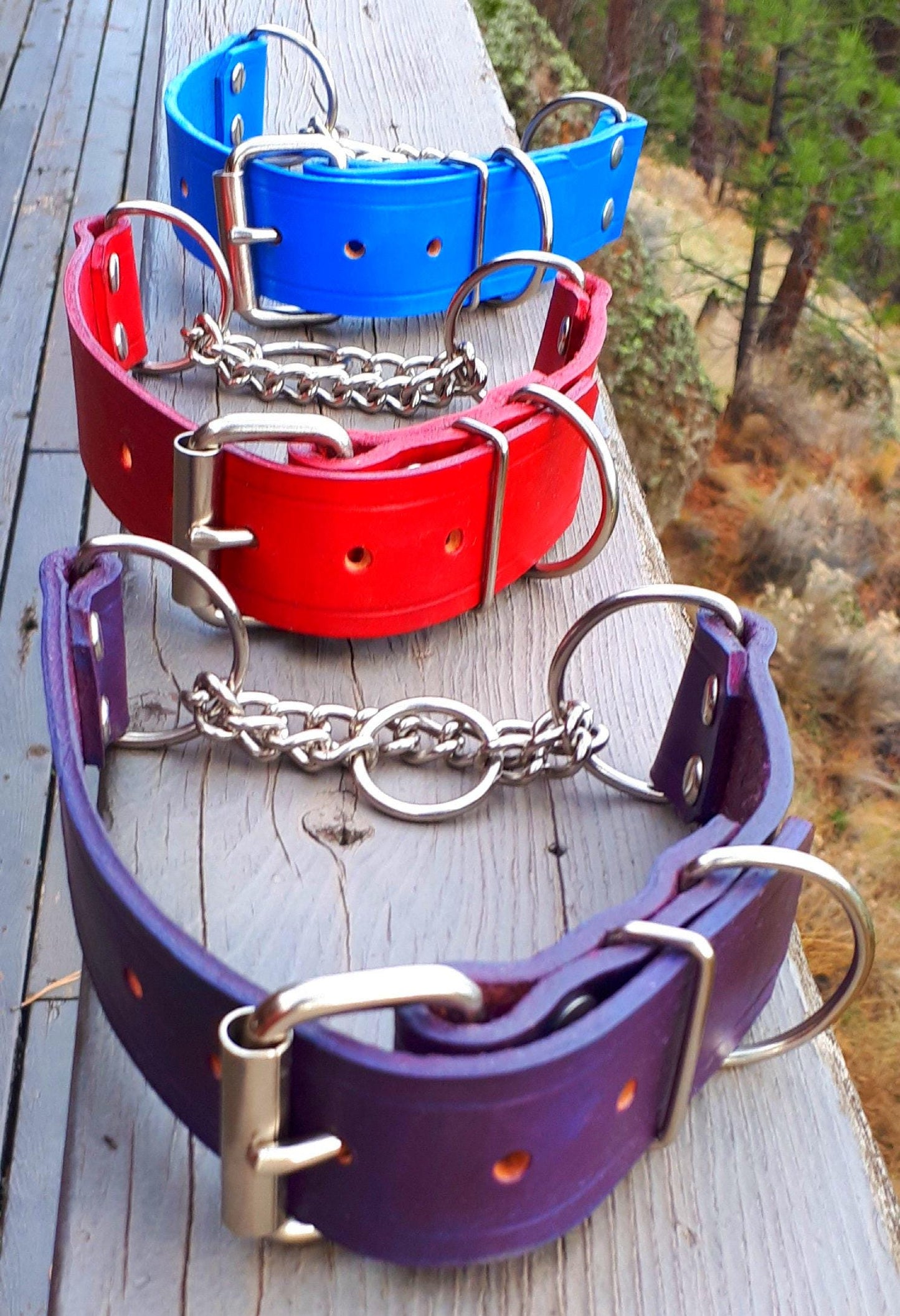 Hand Made Leather Dog Collar Martingale Collar