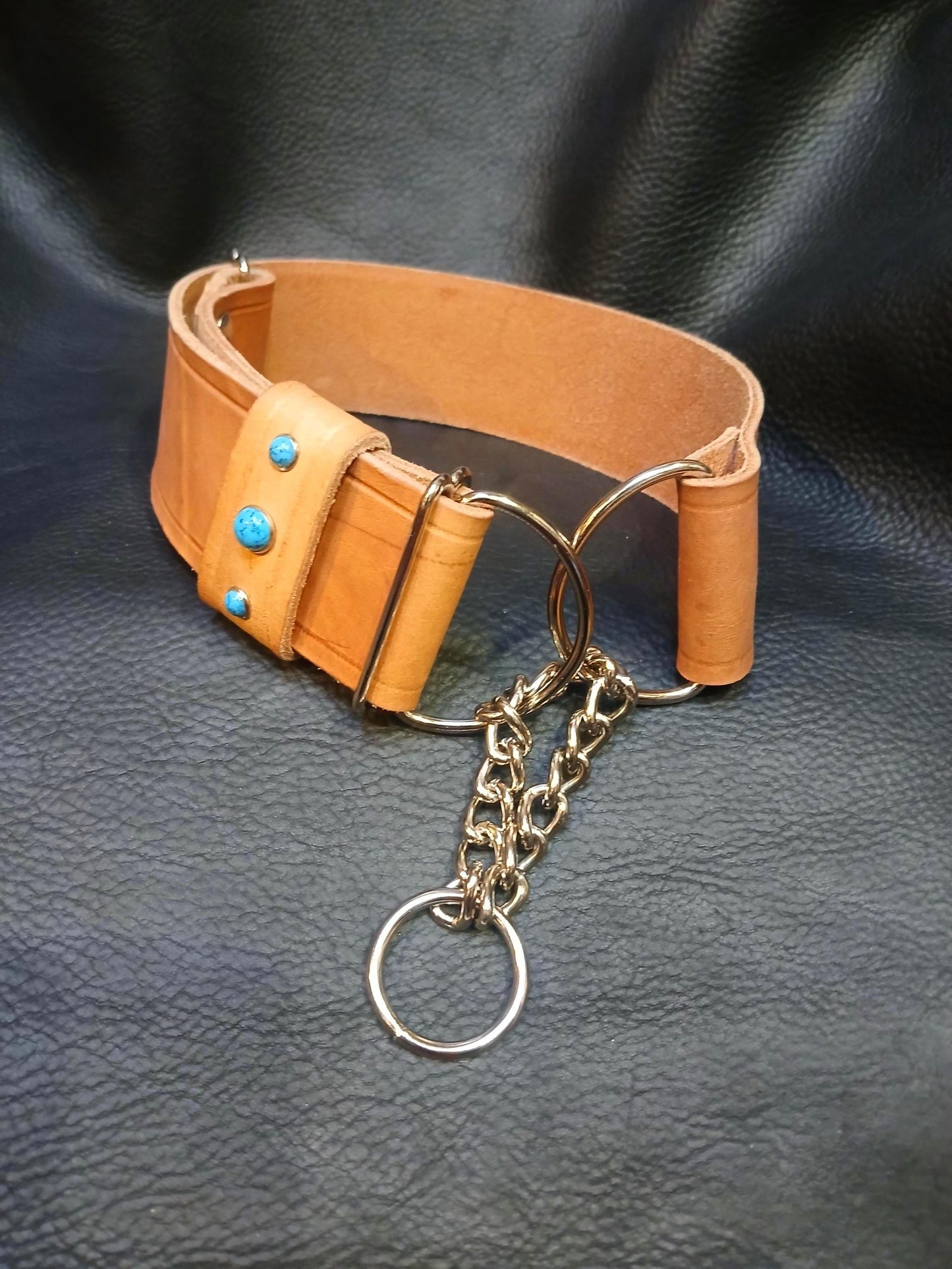 Hand Made Leather Dog Collar Martingale Collar Adjustable
