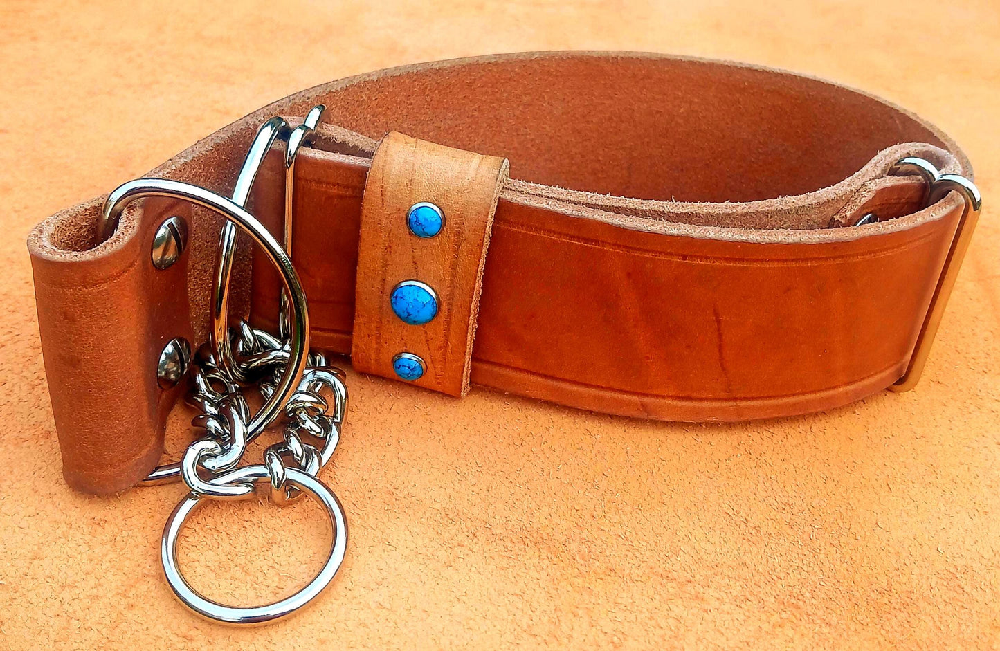 Hand Made Leather Dog Collar Martingale Collar Adjustable