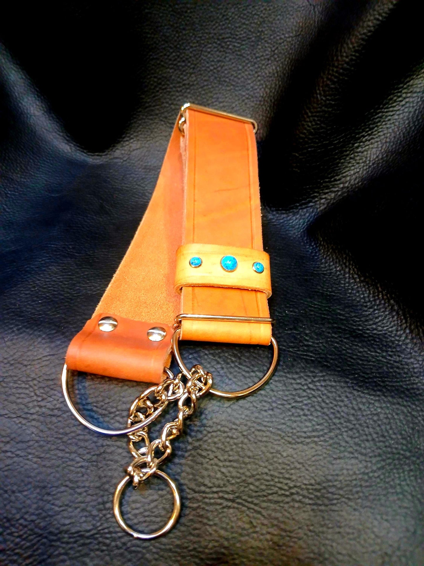 Hand Made Leather Dog Collar Martingale Collar Adjustable