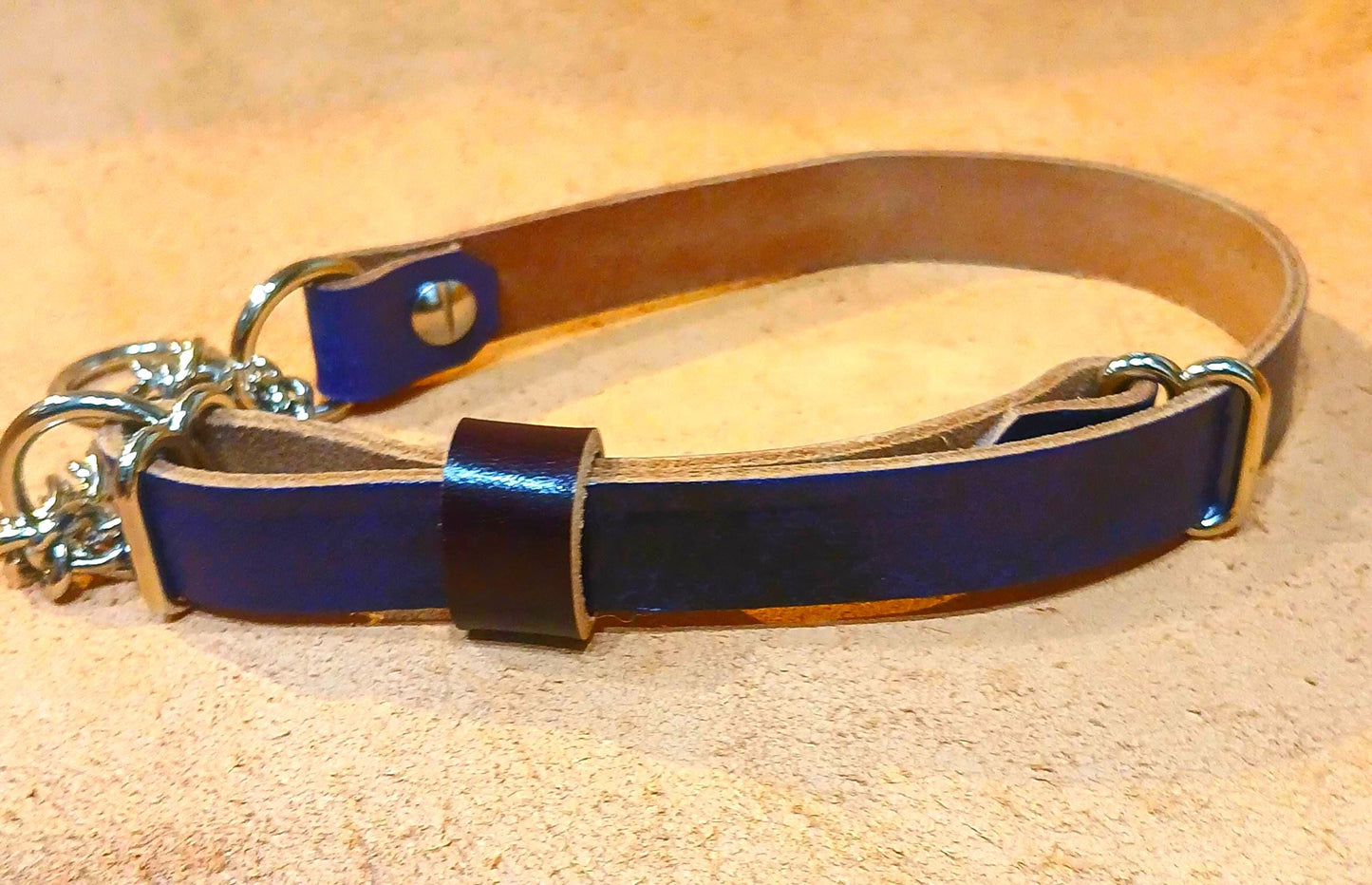 Hand Made Adjustable Leather Martingale Dog Collar