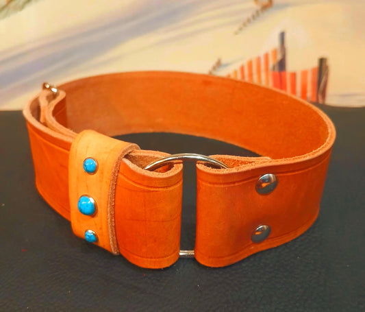 Handmade Leather Dog Collar Tag Collar