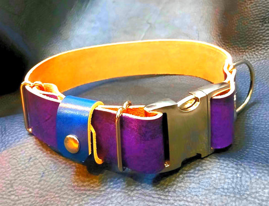 Hand Made Leather Dog Collar Adjustable Quick Release