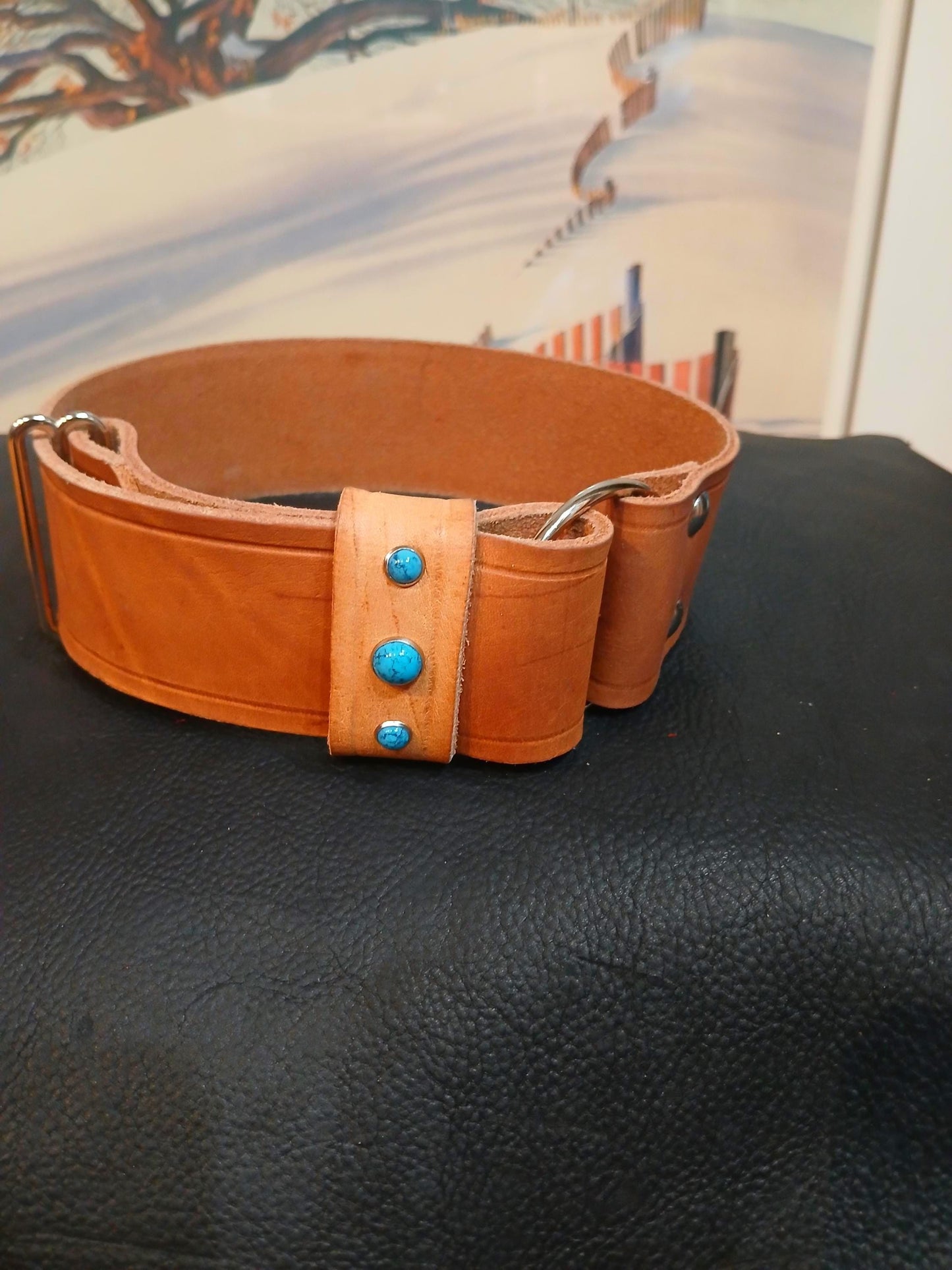 Handmade Leather Dog Collar Tag Collar