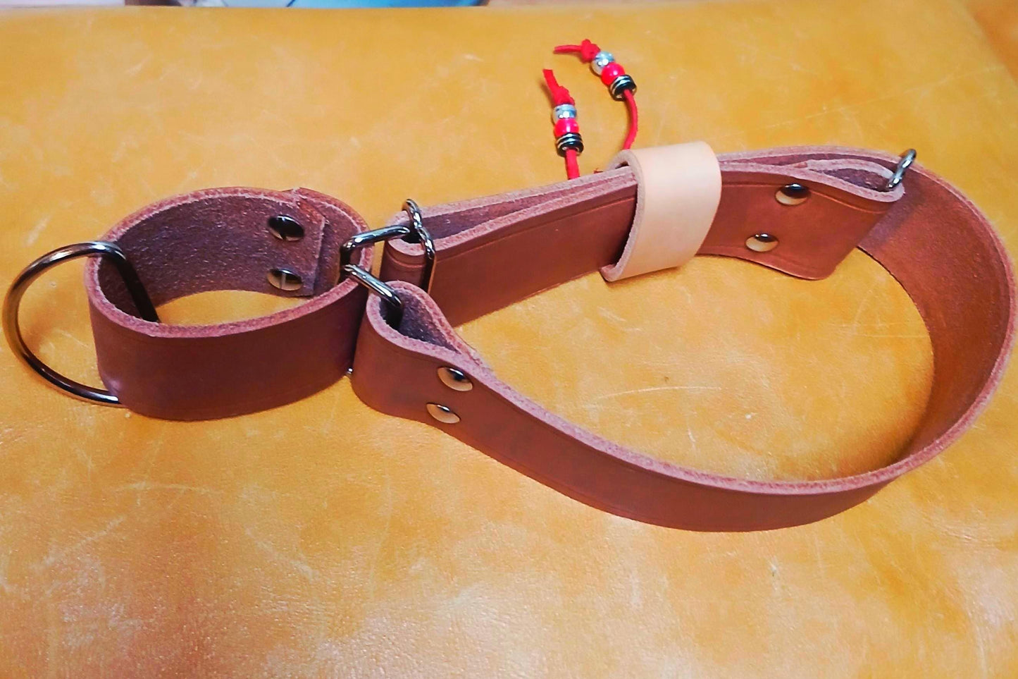 Hand Made Adjustable Leather Martingale Dog Collar