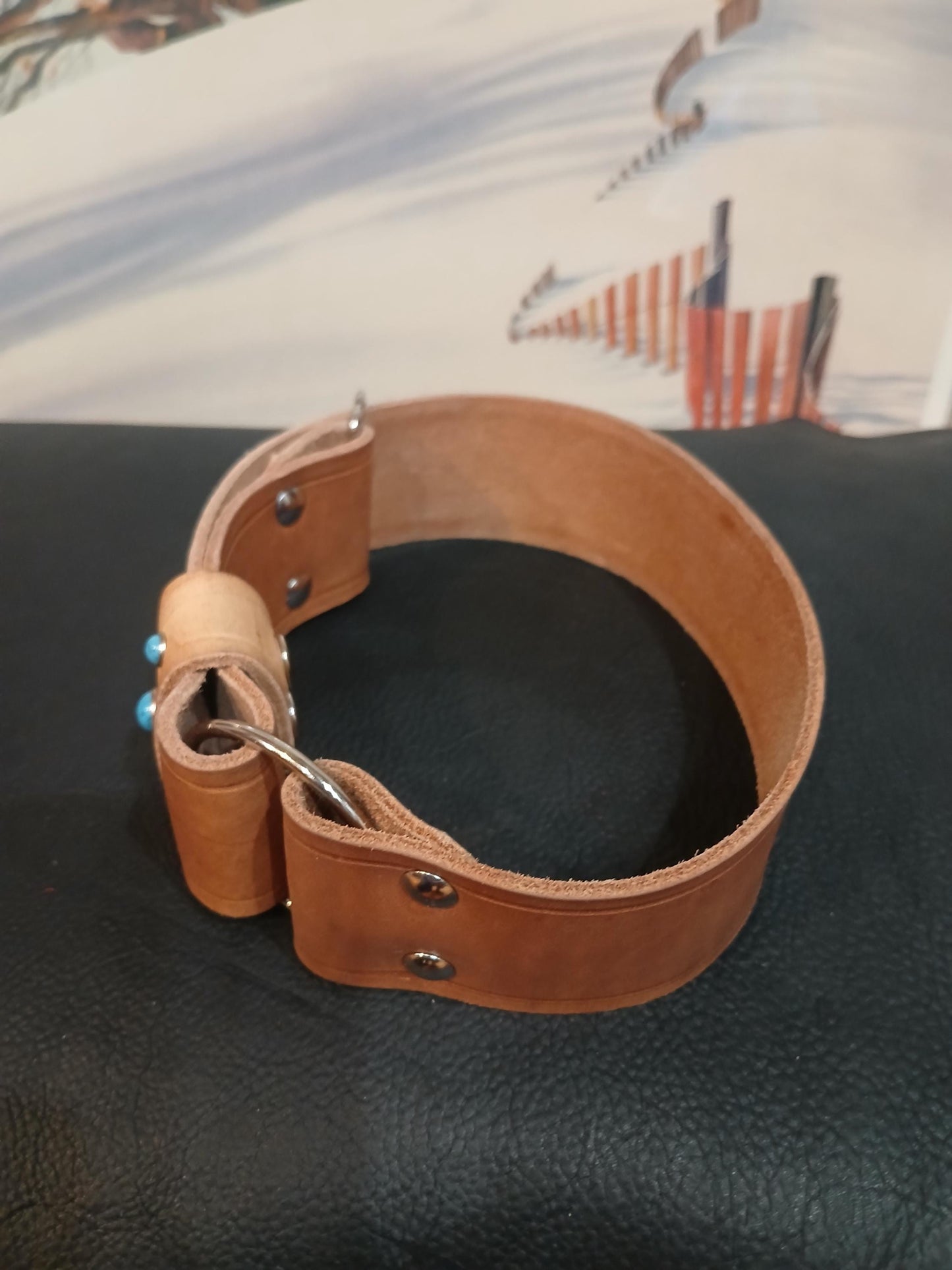 Handmade Leather Dog Collar Tag Collar