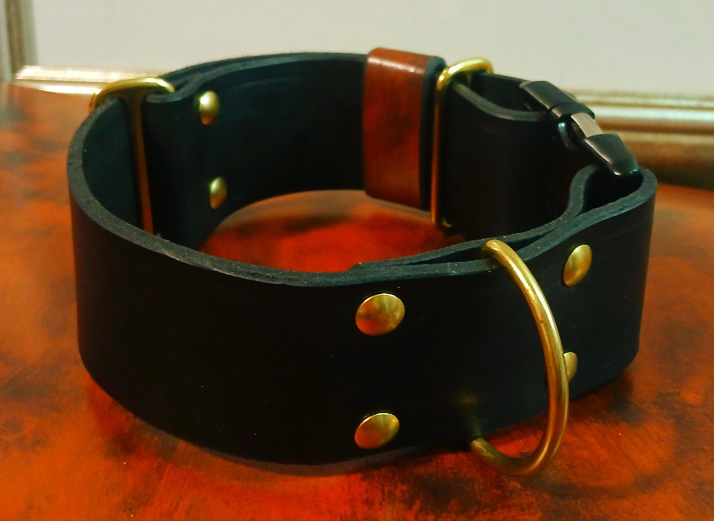 Hand Made Adjustable Leather Quick Release Dog Collar