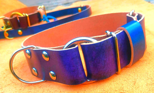 Hand Made Adjustable Leather Tag Dog Collar