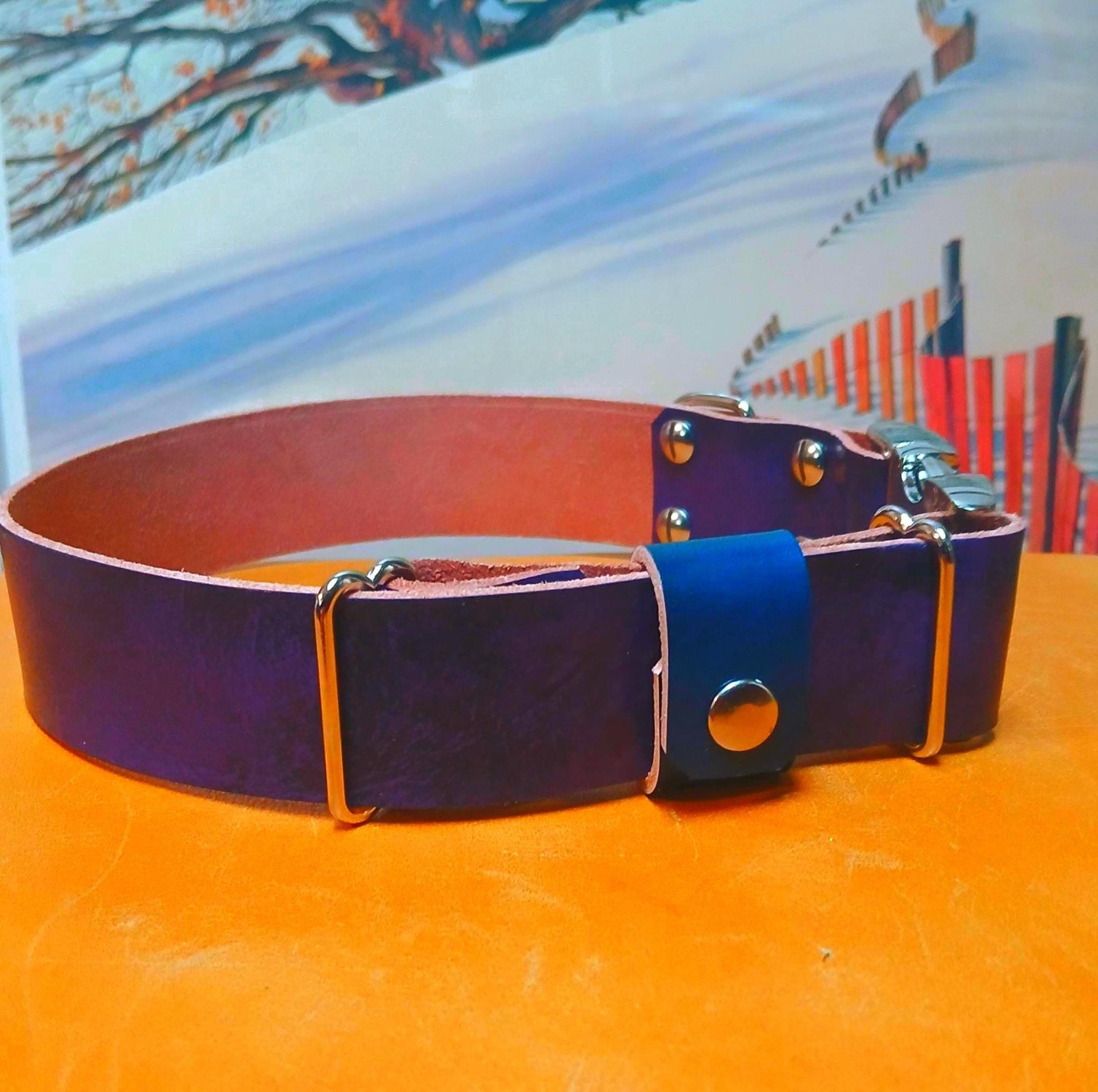 Hand Made Leather Dog Collar Adjustable Quick Release