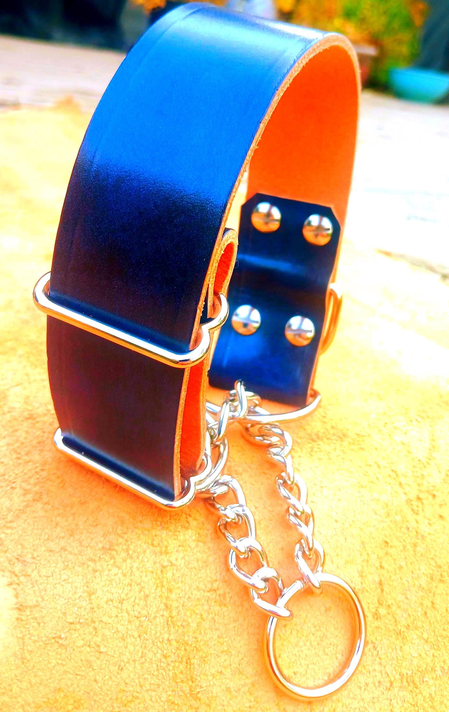 Handmade Leather Dog Collar Martingale Collar
