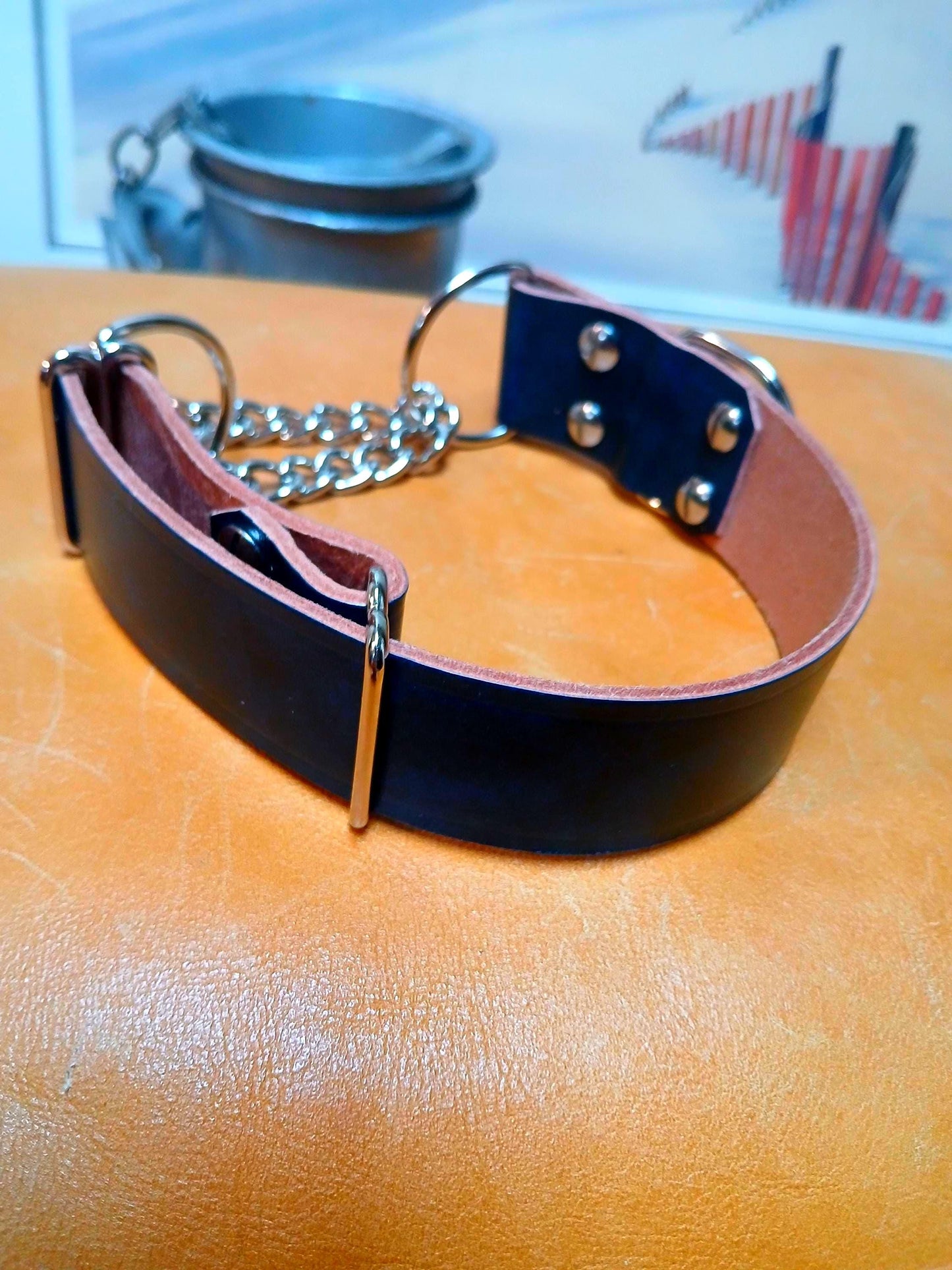 Handmade Leather Dog Collar Martingale Collar