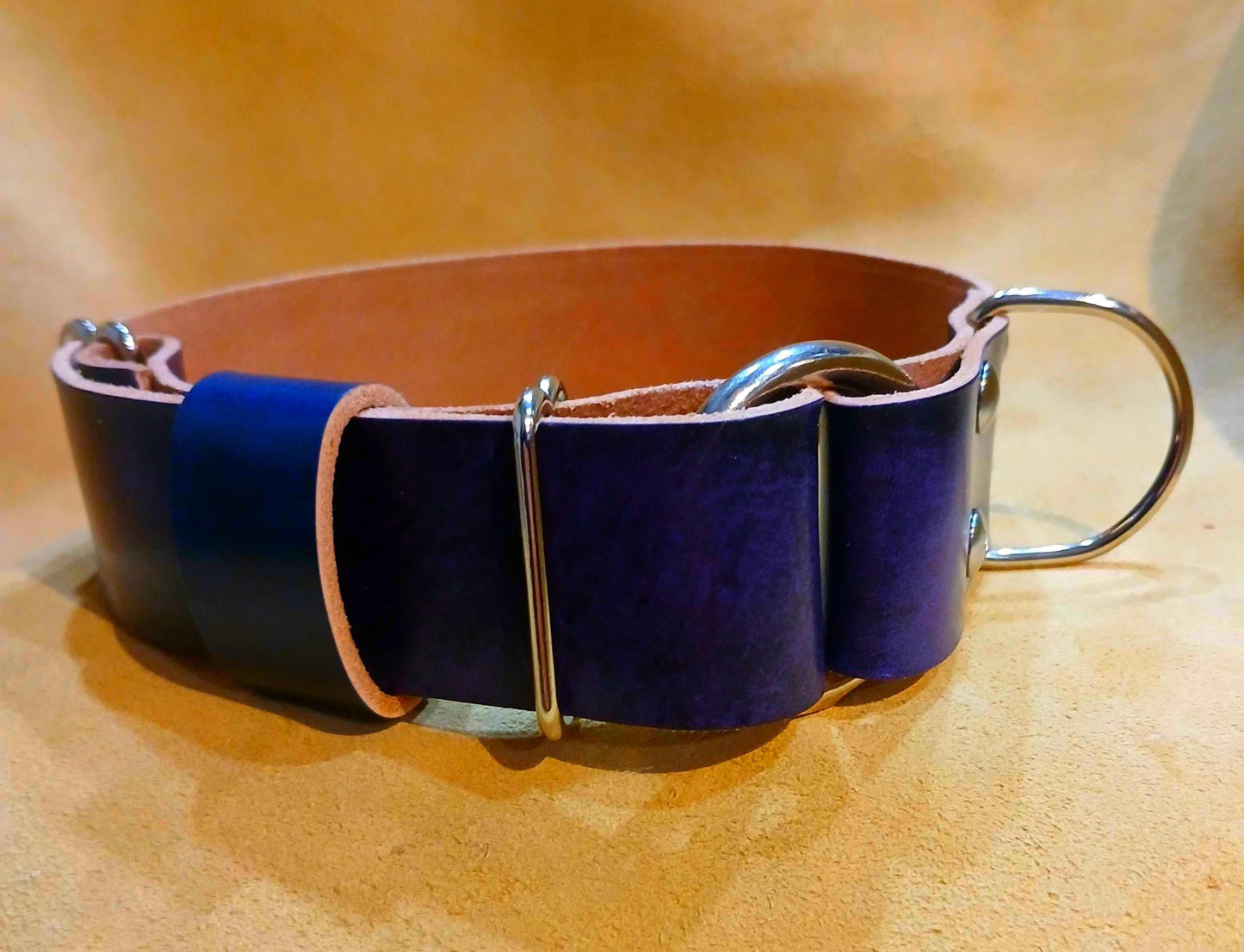 Hand Made Adjustable Leather Tag Dog Collar